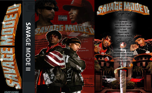 21 Savage &amp; Metro Boomin – Savage Mode II Cassette Tape | Fanmade Hip-Hop Album | Retro Analog Collectible