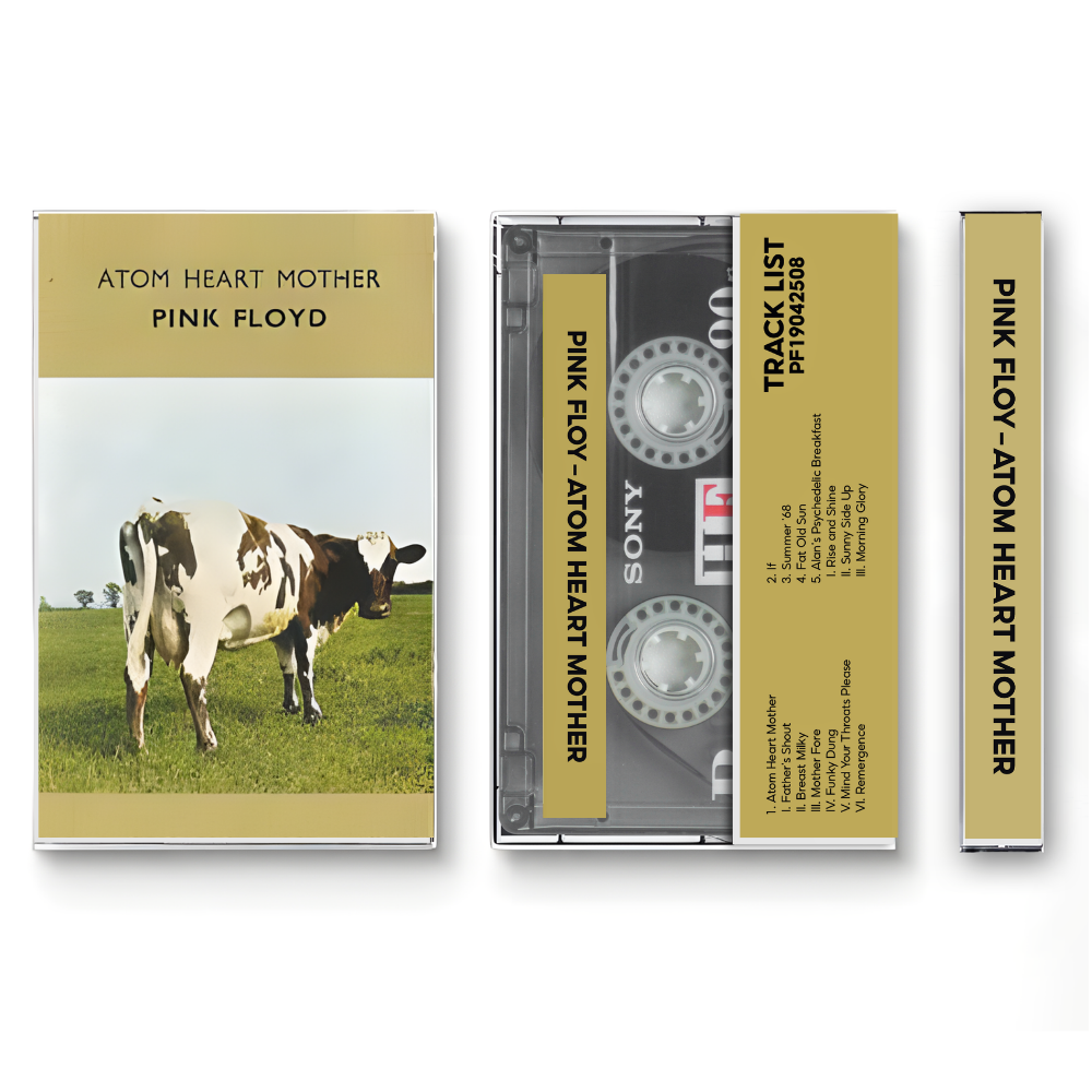Pink Floyd – Atom Heart Mother (1970) Fanmade Analog Cassette Tape | Progressive Rock Vintage Cassette | Retro Music Collectible