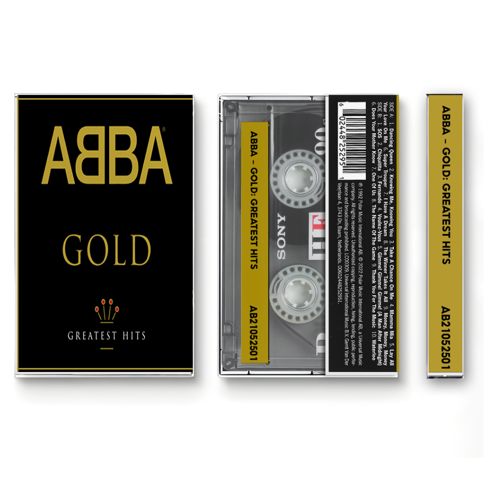 ABBA – Gold: Greatest Hits Fanmade Analog Cassette Tape | Classic Pop Disco Cassette | Vintage Retro Music Collectible