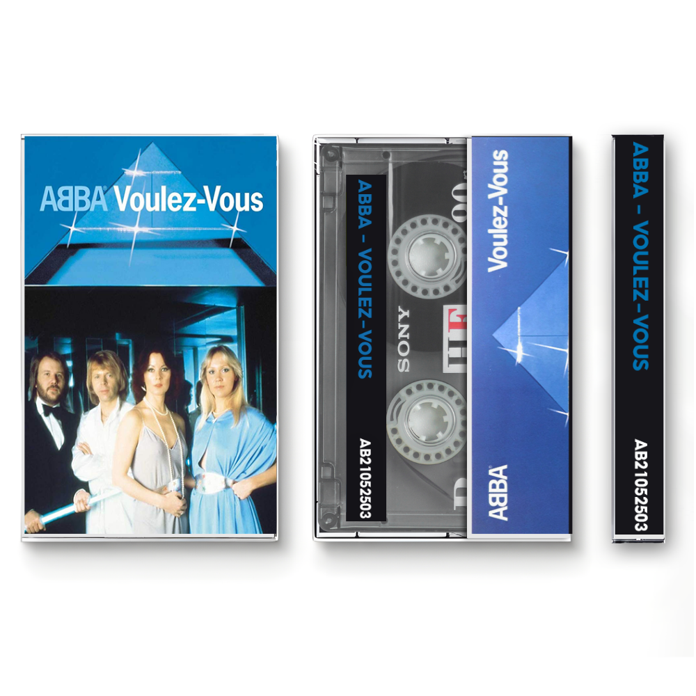ABBA – Voulez-Vous Fanmade Analog Cassette Tape | Classic Disco Pop Cassette | Vintage Retro Music Collectible