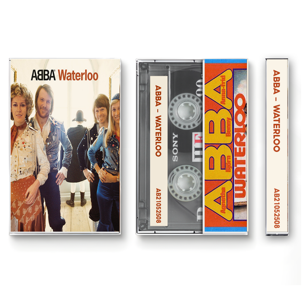 ABBA – Waterloo Fanmade Analog Cassette Tape | Classic 70s Pop Cassette | Vintage Retro Music Collectible