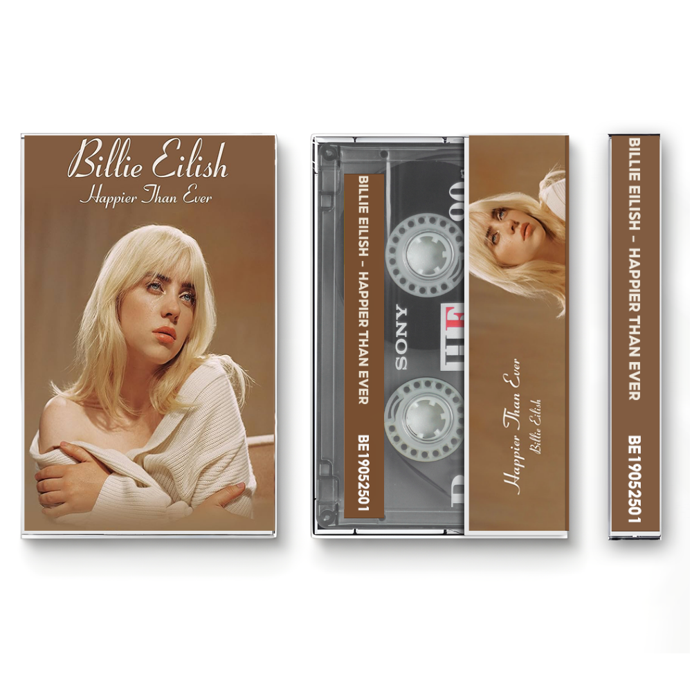 Billie Eilish – Happier Than Ever Fanmade Analog Cassette Tape | 2021 Alternative Pop Album | Retro Cassette Collectible