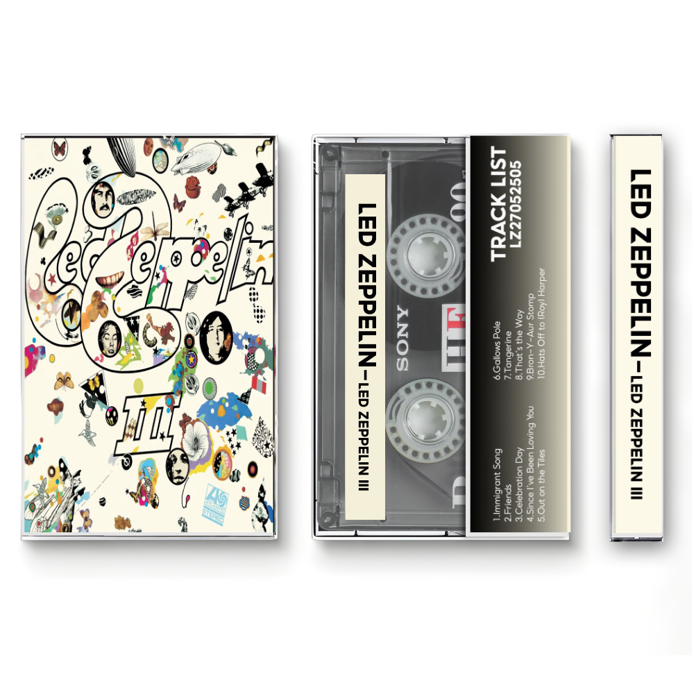 Led Zeppelin – Led Zeppelin III Fanmade Analog Cassette Tape | 1970 Classic Rock Album | Retro Cassette Collectible