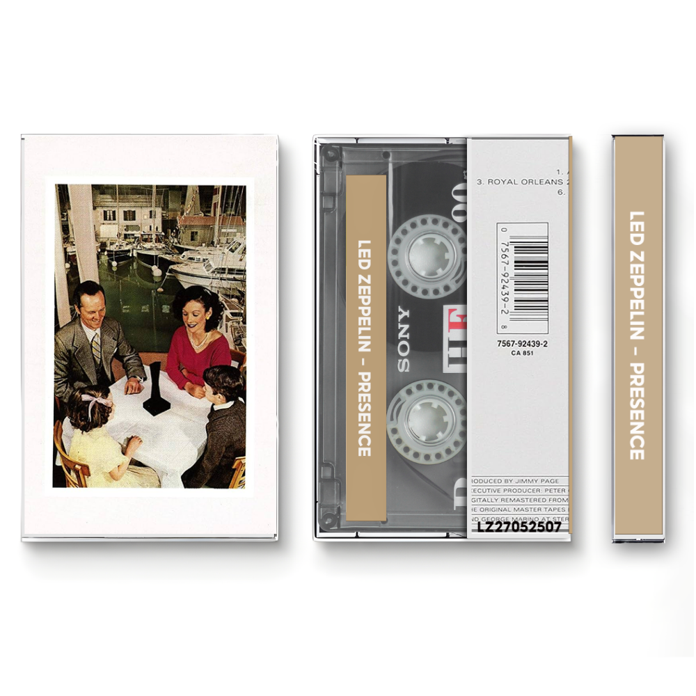 Led Zeppelin – Presence Fanmade Analog Cassette Tape | 1976 Classic Hard Rock Album | Retro Cassette Collectible
