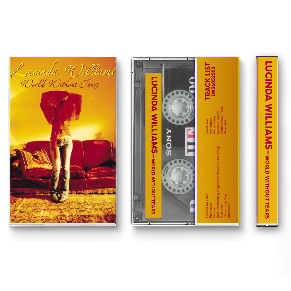 Lucinda Williams – World Without Tears Fan-made Analog Cassette Tape | Americana Folk Rock Vintage Cassette Collectible