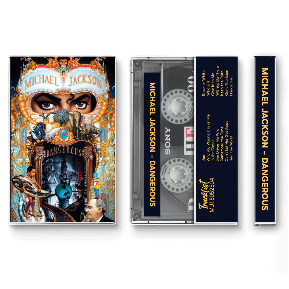 Michael Jackson – Dangerous Fanmade Analog Cassette Tape | 90s Pop R&B Vintage Cassette Collectible