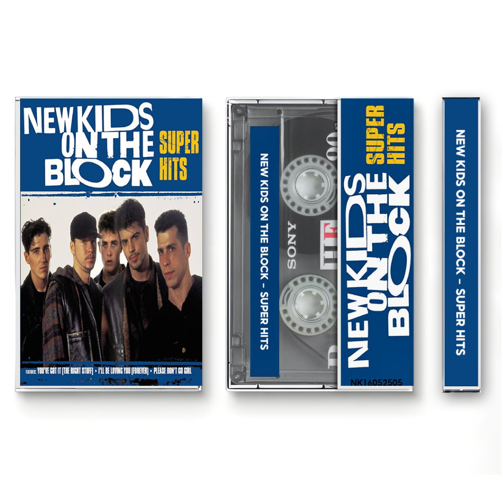 New Kids on the Block – Super Hits Fanmade Analog Cassette Tape | 80s Pop Boy Band Greatest Hits Vintage Collectible