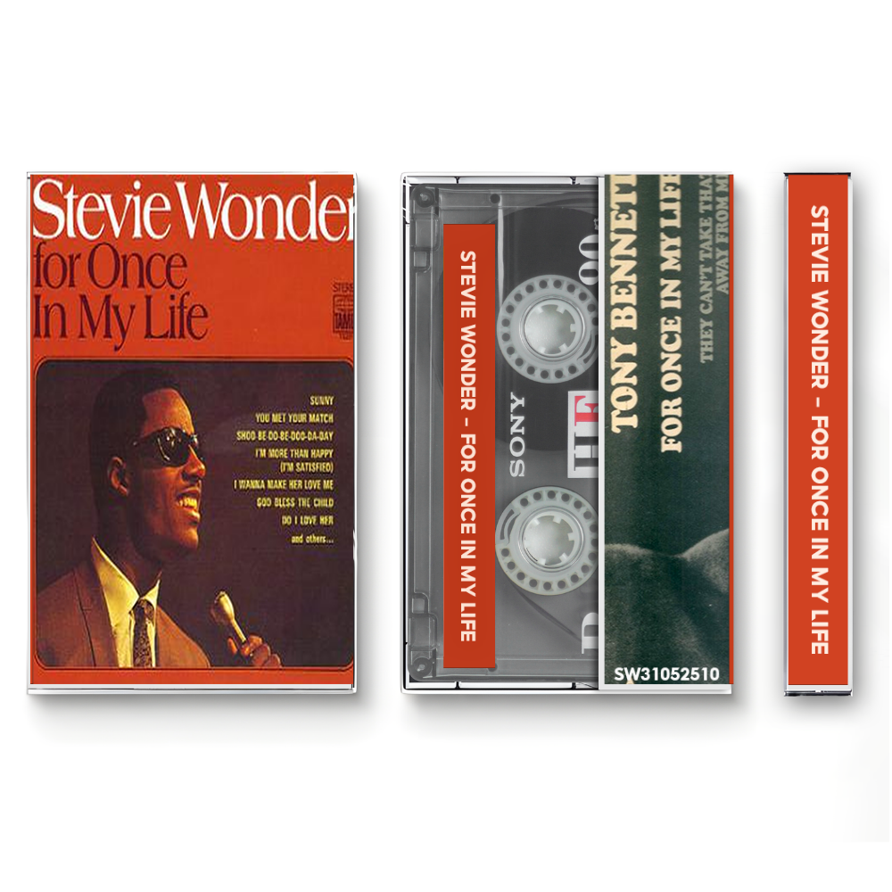 Stevie Wonder – For Once in My Life Fanmade Analog Cassette Tape | Classic Soul Motown R&B Vintage Collectible
