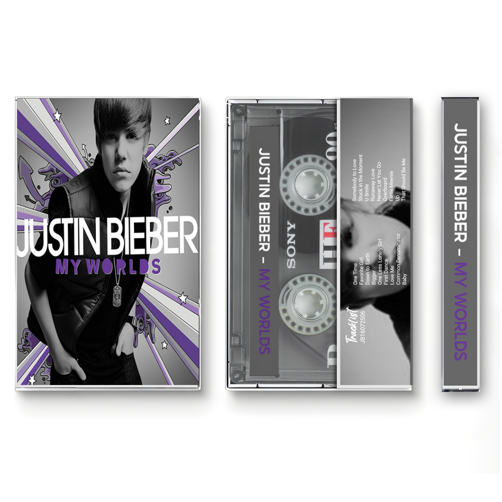 Justin Bieber – My Worlds Fanmade Analog Cassette Tape | Pop R&B Compilation Collectible | Early Era Collection | Retro Music Gift