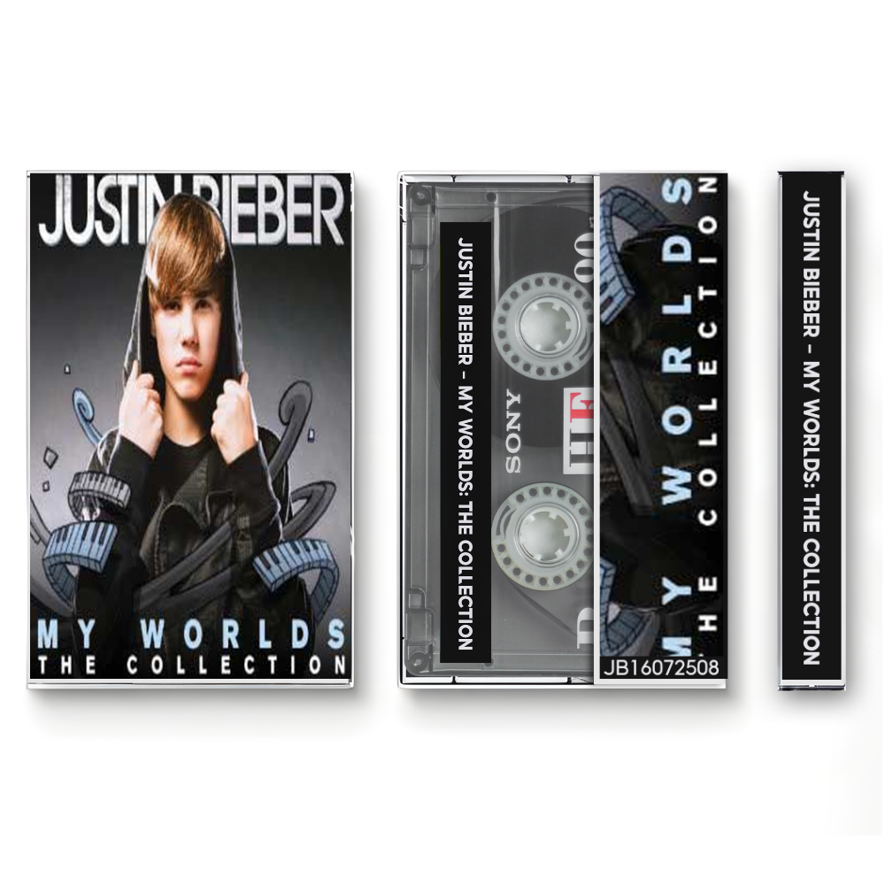 Justin Bieber – My Worlds: The Collection Fanmade Analog Cassette Tape | Pop R&B Compilation Collectible | Deluxe Edition | Retro Music Gift