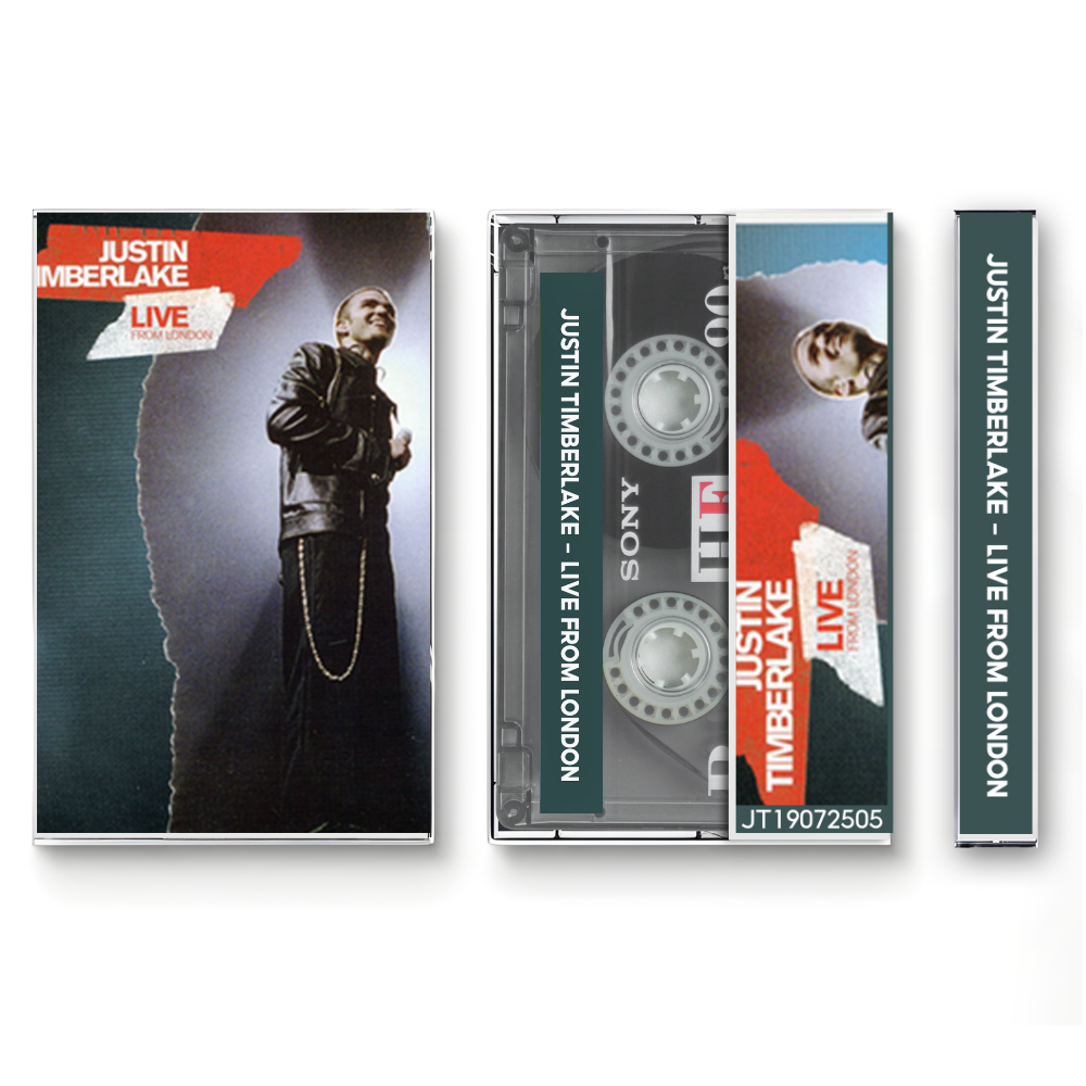 Justin Timberlake – Live from London Fan-made Analog Cassette Tape | Pop R&B Live Album Collectible | Concert Recording | Retro Music Gift