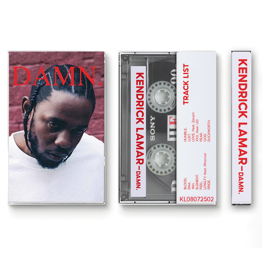 Kendrick Lamar – DAMN. Fanmade Analog Cassette Tape | Hip Hop Rap Album Collectible | Grammy-Winning Album | Retro Music Gift