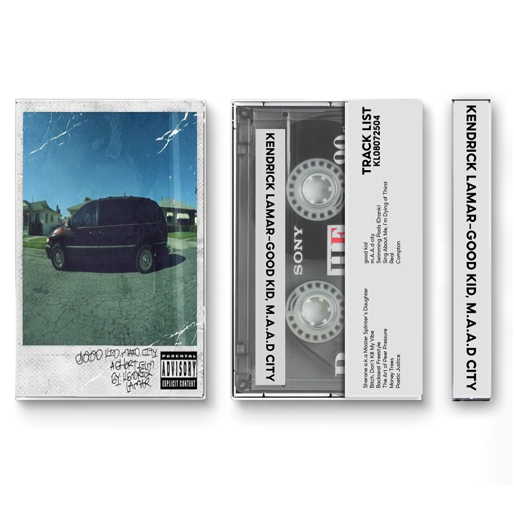 Kendrick Lamar – good kid, m.A.A.d city Fanmade Analog Cassette Tape | Hip Hop Rap Album Collectible | Classic Concept Album | Retro Music Gift