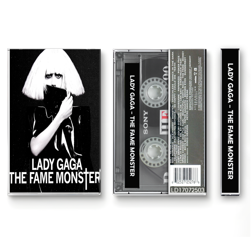 Lady Gaga – The Fame Monster Fanmade Analog Cassette Tape | Pop Dance Album Collectible | Dark Pop Classic | Retro Music Gift