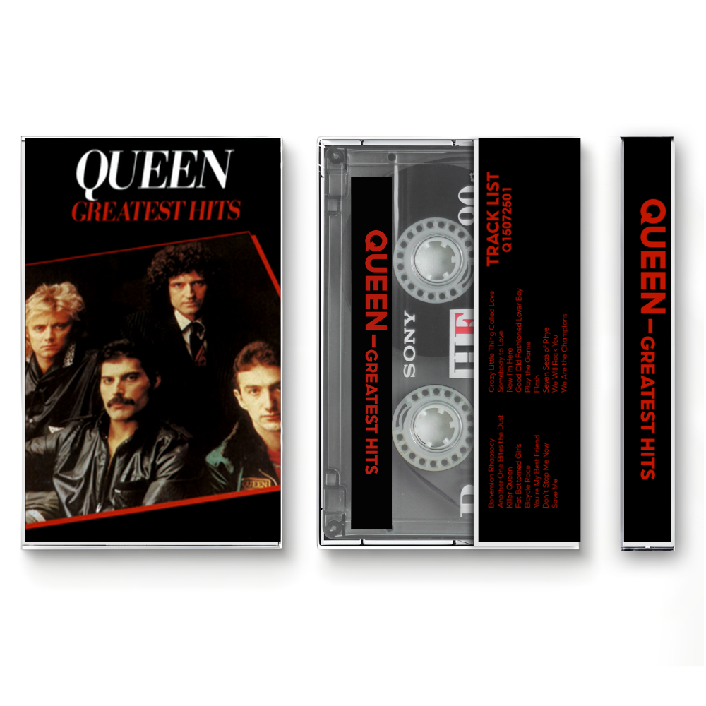 Queen – Greatest Hits Fanmade Analog Cassette Tape | Classic Rock Greatest Hits Collection | Legendary Rock Anthems | Retro Music Gift