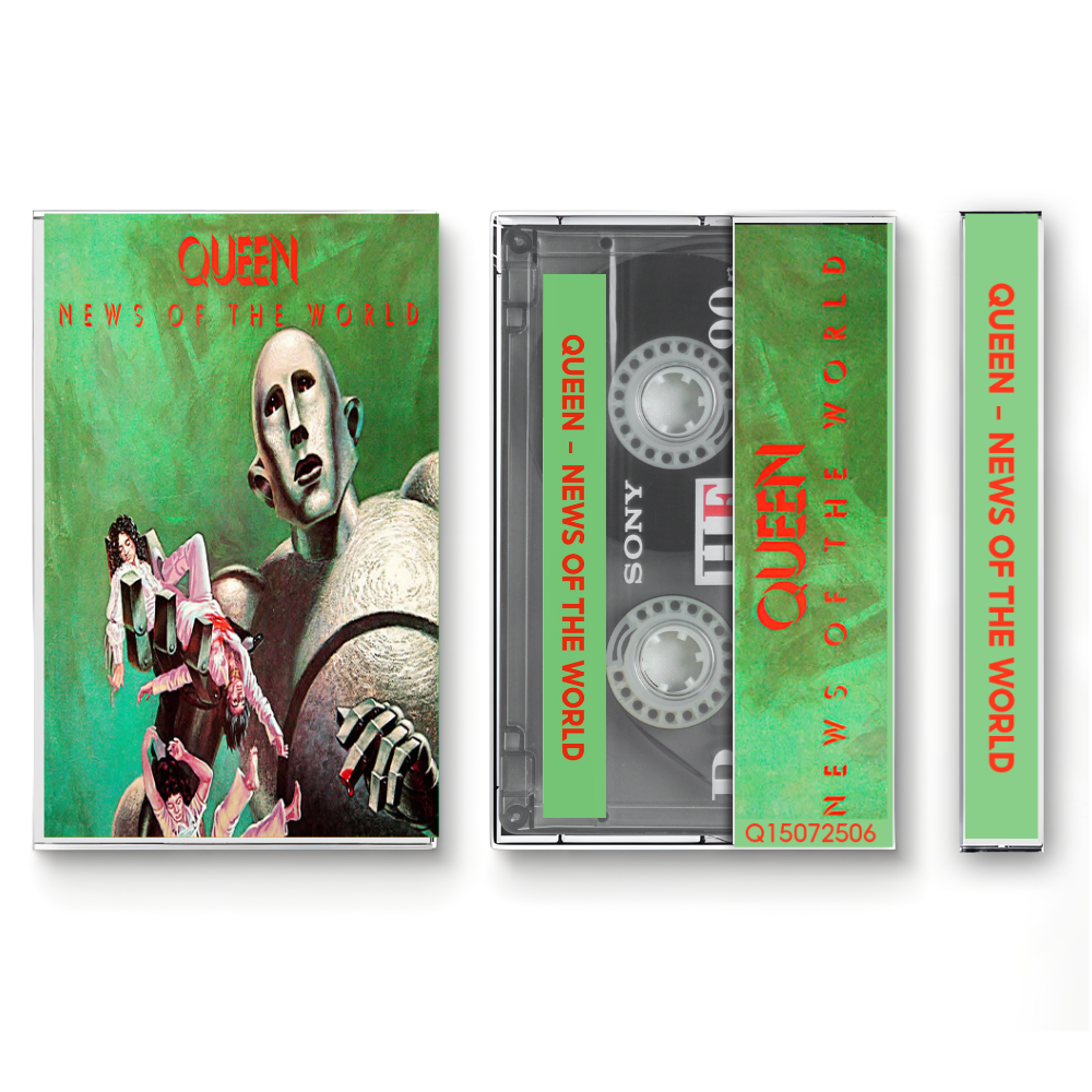 Queen – News of the World Fanmade Analog Cassette Tape | Classic Rock Album Collectible | Rock Anthems | Retro Music Gift