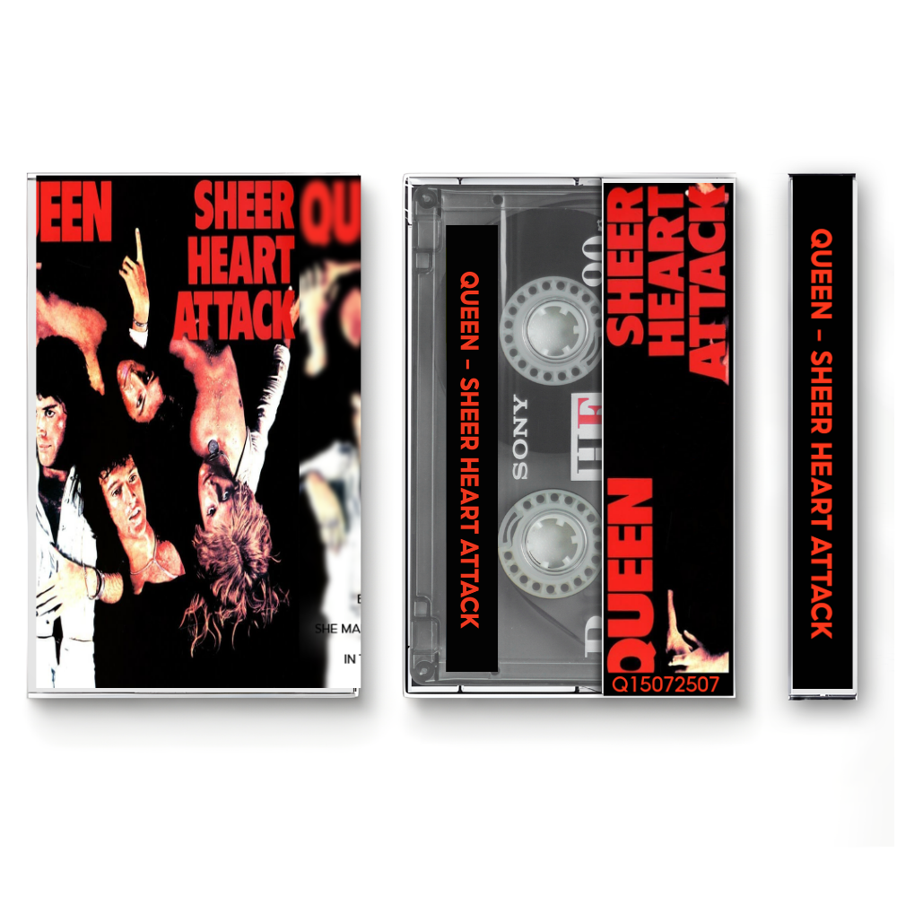 Queen – Sheer Heart Attack Fanmade Analog Cassette Tape | Classic Rock Album Collectible | Glam & Hard Rock | Retro Music Gift