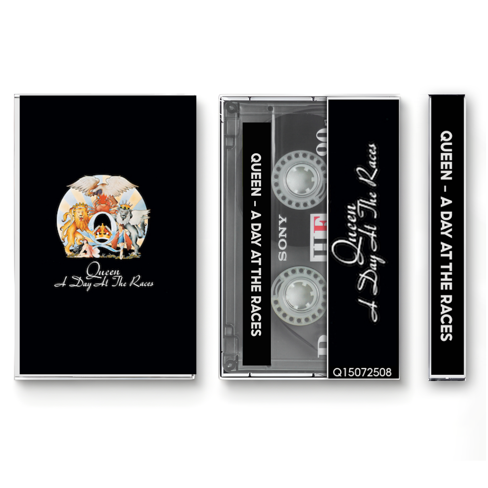 Queen – A Day at the Races Fanmade Analog Cassette Tape | Classic Rock Album Collectible | 70s Rock & Pop | Retro Music Gift
