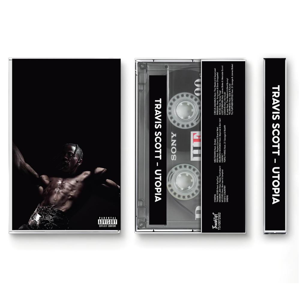 Travis Scott – Utopia Fanmade Analog Cassette Tape | Hip Hop Album Collectible | Modern Trap & Experimental Sound | Retro Music Gift