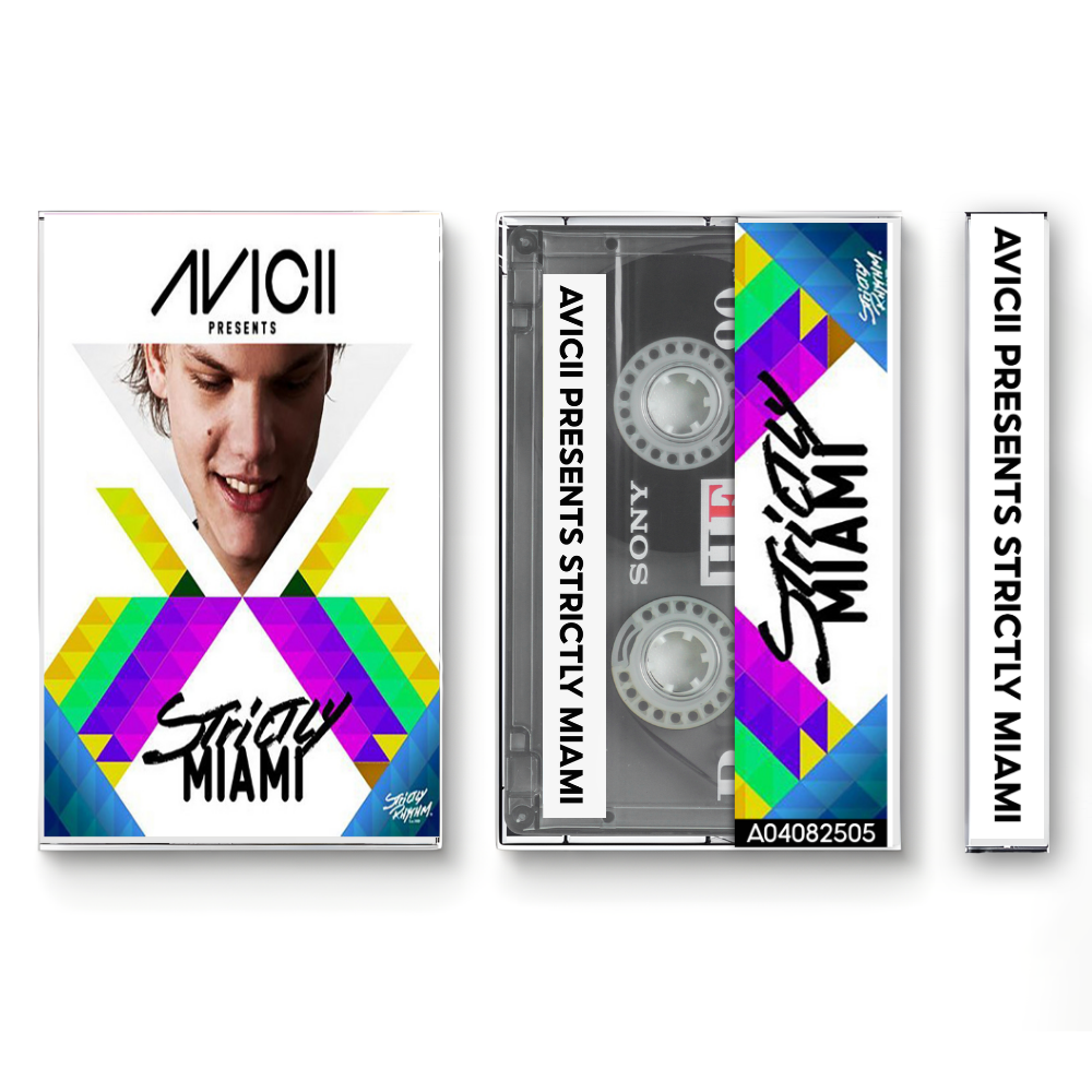 Avicii – Strictly Miami Fanmade Analog Cassette Tape | EDM Compilation Collectible | Club Hits & Miami Dance Sound | Retro Music Gift