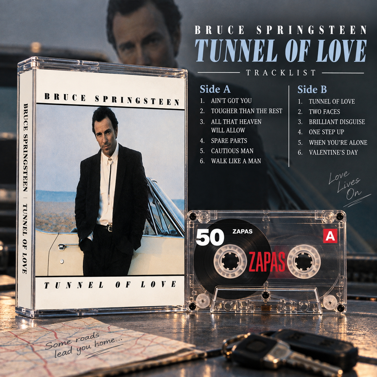 Bruce Springsteen Vintage Cassette Tapes | Tunnel of Love & Classic Rock Set
