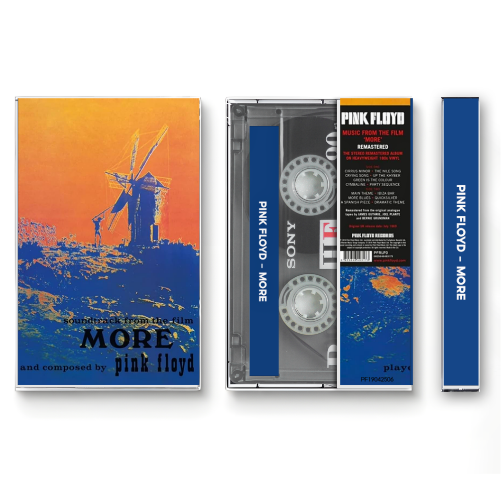 Pink Floyd – More (1969) Fanmade Analog Cassette Tape | Psychedelic Rock Soundtrack Cassette | Vintage Retro Music Tape | Pink Floyd Collector Gift