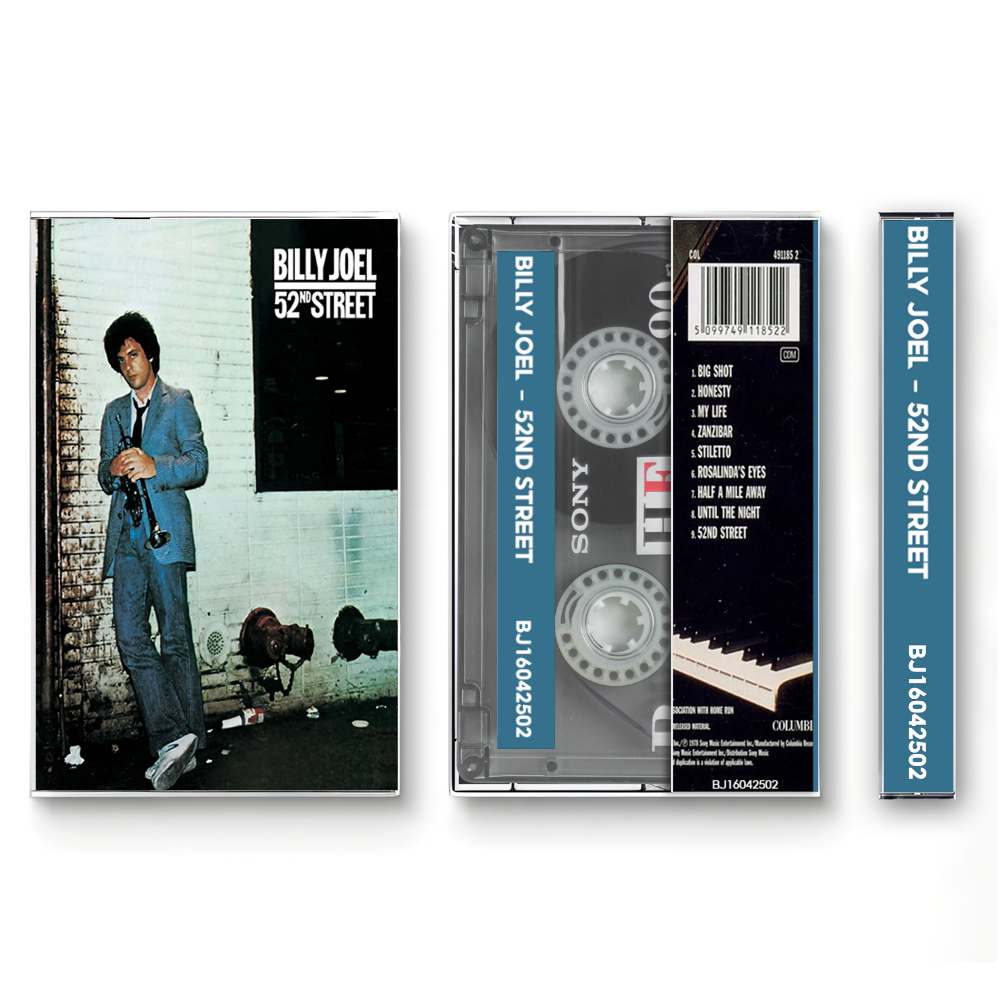 Billy Joel – 52nd Street Cassette Tape | Fanmade Classic Rock Jazz Pop Album | Retro Analog Collectible