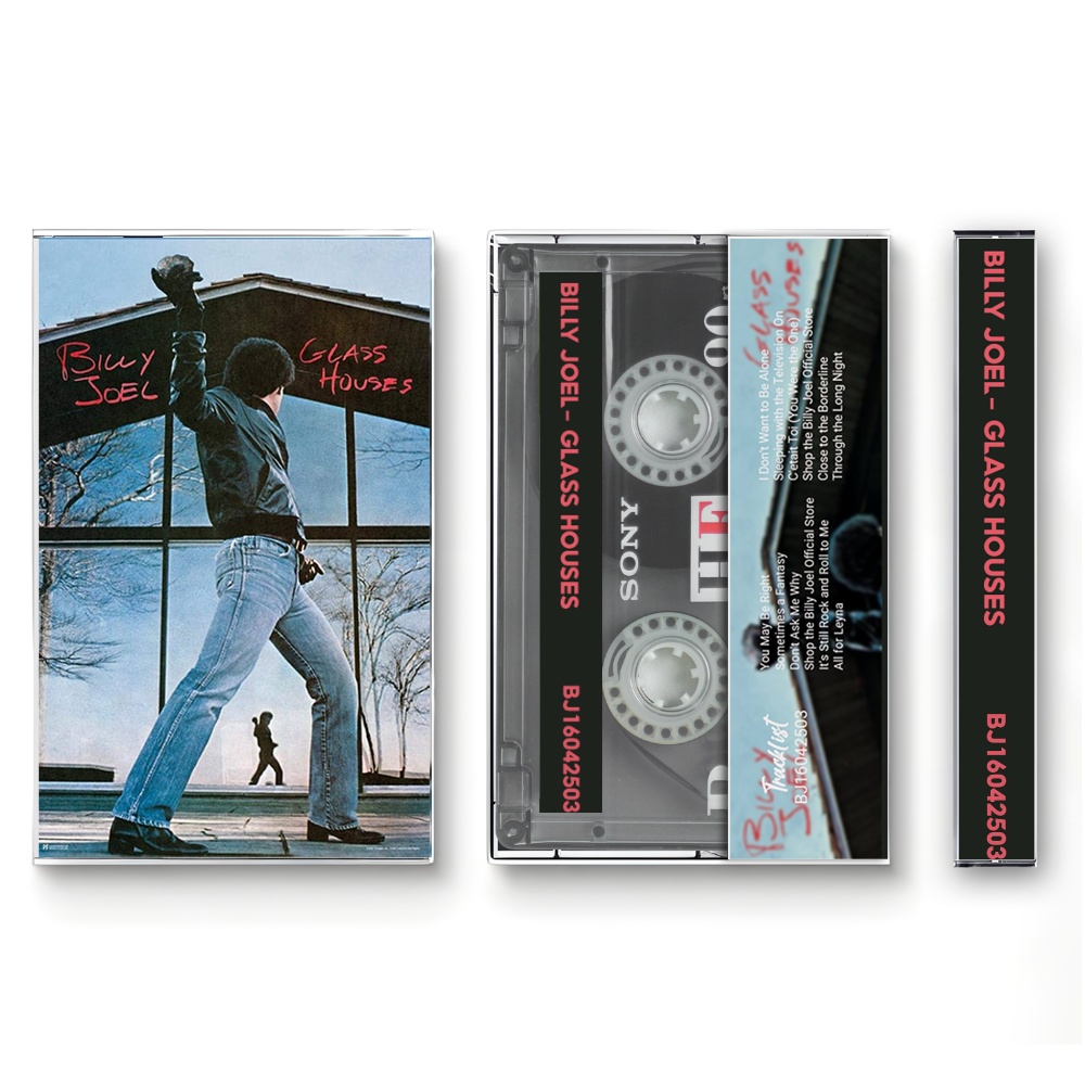 Billy Joel – Glass Houses Cassette Tape | Fanmade Classic Rock Pop Album | Retro Analog Collectible