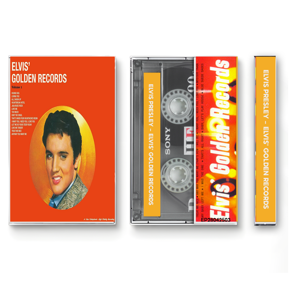 Elvis Presley – Elvis’ Golden Records (1958) Fanmade Cassette Tape | Rock & Roll / Rockabilly Analog Cassette | Retro Vintage Cassette Collector Edition