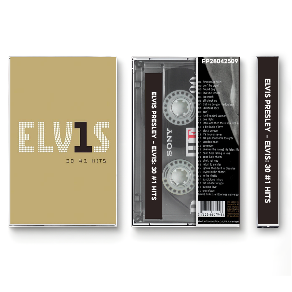 Elvis Presley – ELV1S: 30 #1 Hits (2002) Fanmade Cassette Tape | Rock & Roll / Pop / Rockabilly Analog Cassette | Retro Vintage Cassette Collector Edition