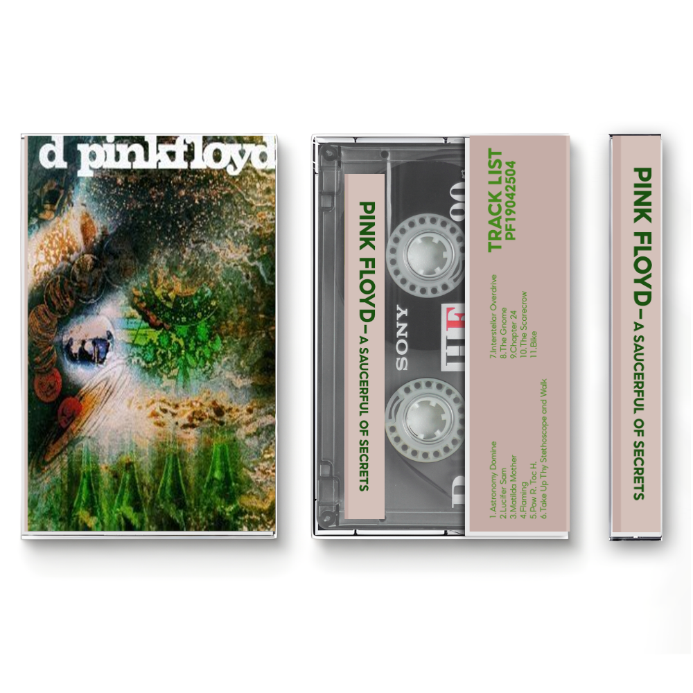 Pink Floyd – A Saucerful of Secrets (1968) Fanmade Cassette Tape | Psychedelic Rock / Progressive Rock Analog Cassette | Retro Vintage Cassette Collector Edition